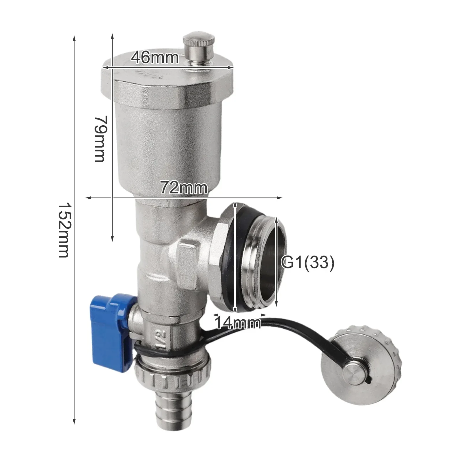 1/2pcs G1 DN25 Brass Heating Distributor Quick Automatic Bleeder Circuit Drain Taps Integrated Maintenance For Heating Systems