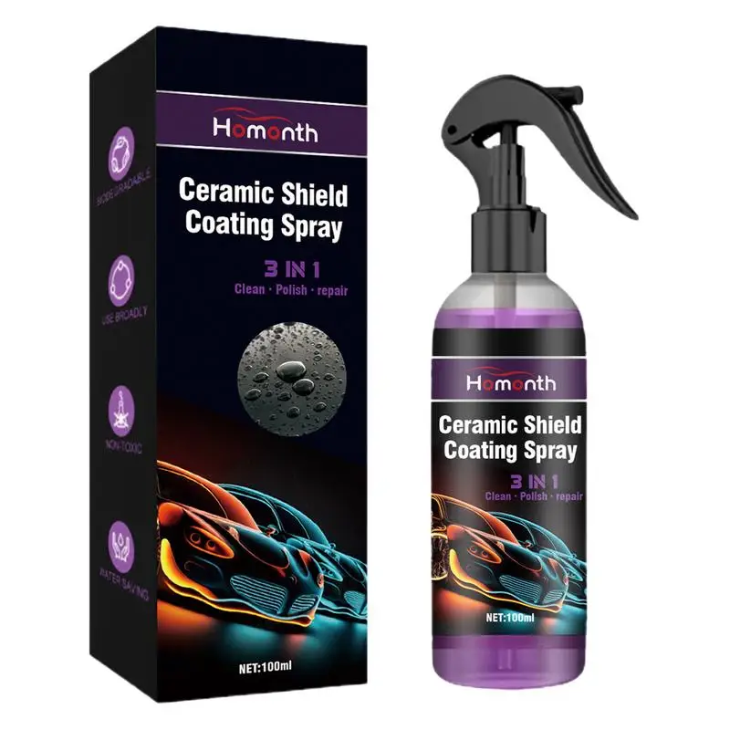 

Ceramic Coating Spray 3 In 1 Hydrophobic Cleaner Multi-Functional Coating Renewal Agent High Protection Quick Coating Spray