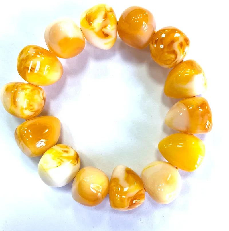 18x25mm Vintage Natural Baltic Amber Beeswax Fashion Exquisite Bracelet 7.5