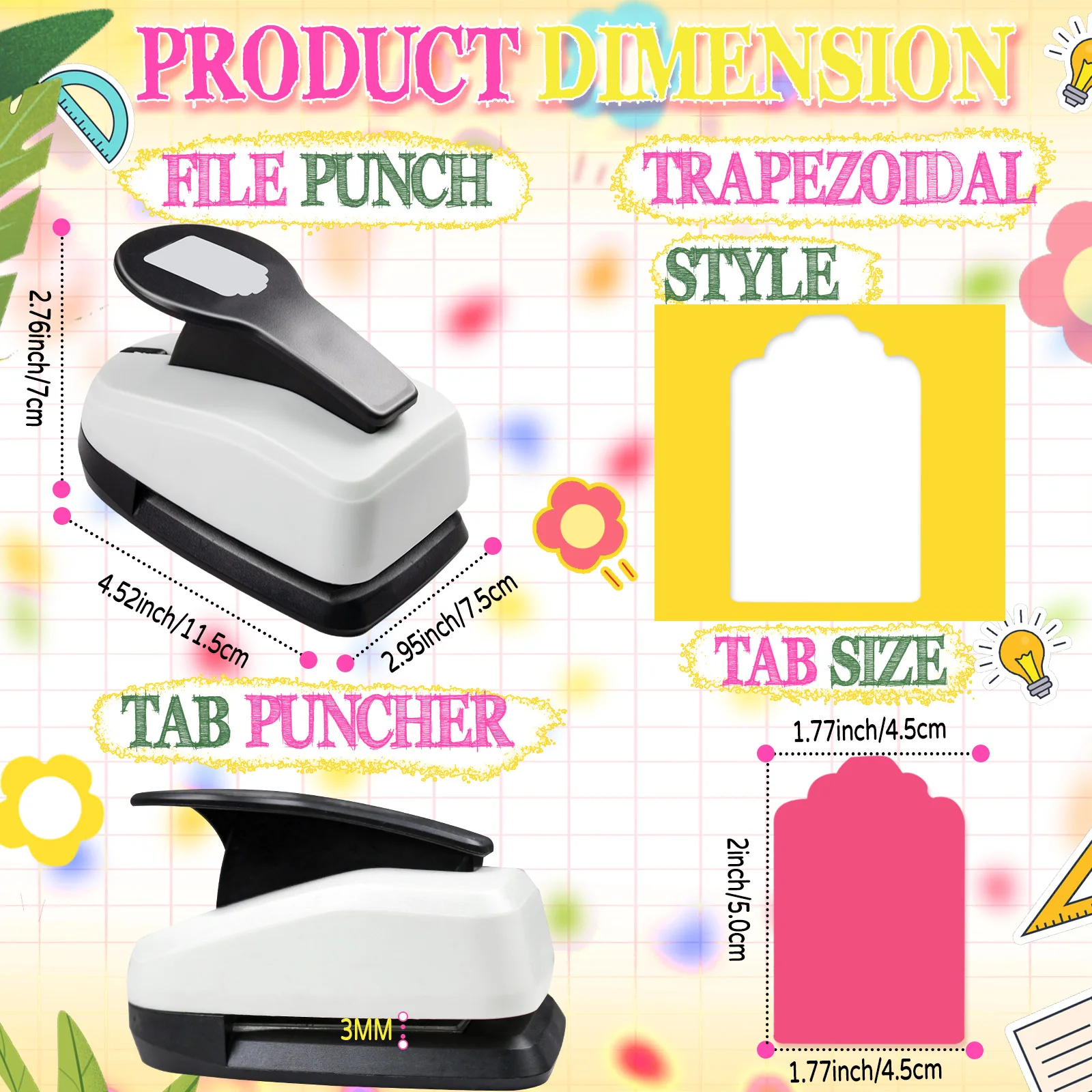 Craft Hole Puncher Tag Tab Puncher Hole Paper Cutter Label 2 cale