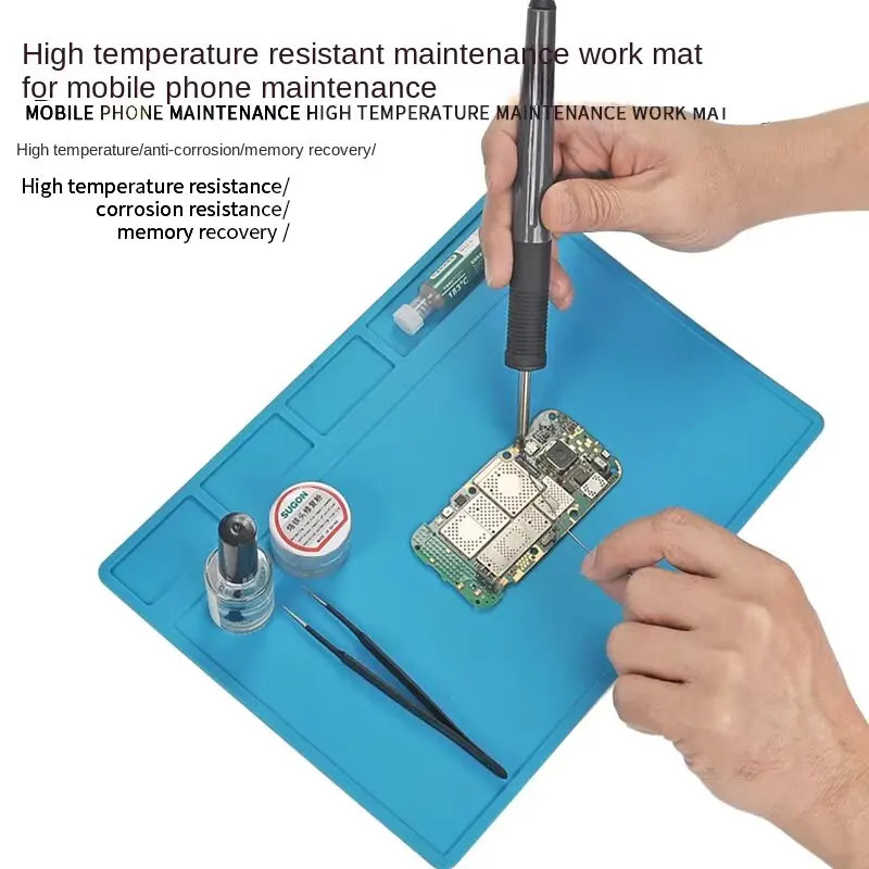 

TE-S110 Heat Resistant Silicone Soldering Mat Magnetic Electronic Repair Work Mat for Phone Tablet Repair Tools