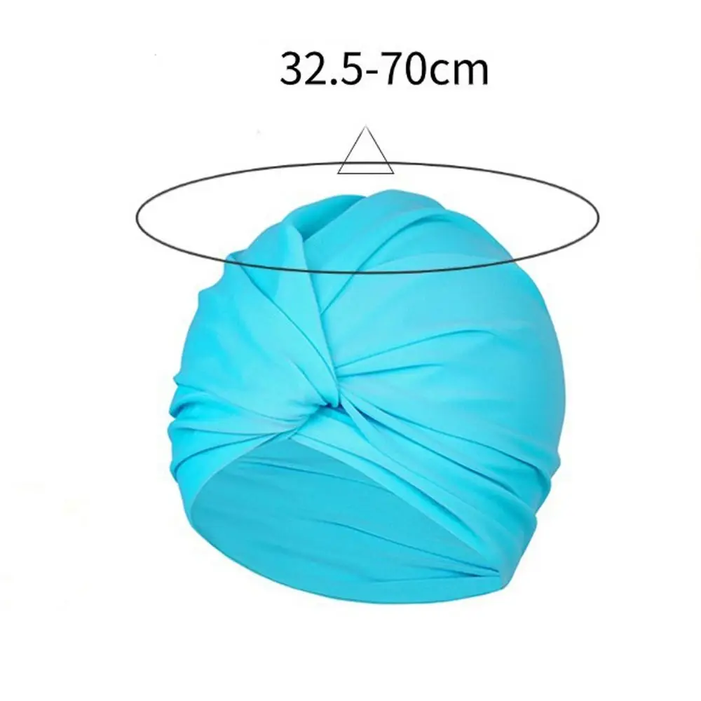 Female Girl High Elastic Swimming Hat Stretchy Free Size Swimming Caps Fabric Multi Colors Women Swimm Hat Water Sports