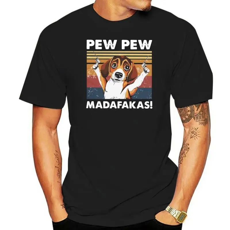 Euro Standard Quality Pew Pew Madafakas Vintage Shirts Mens Hip Hop Short Sleeve Cotton Classic T-Shirt 1980S Apparel