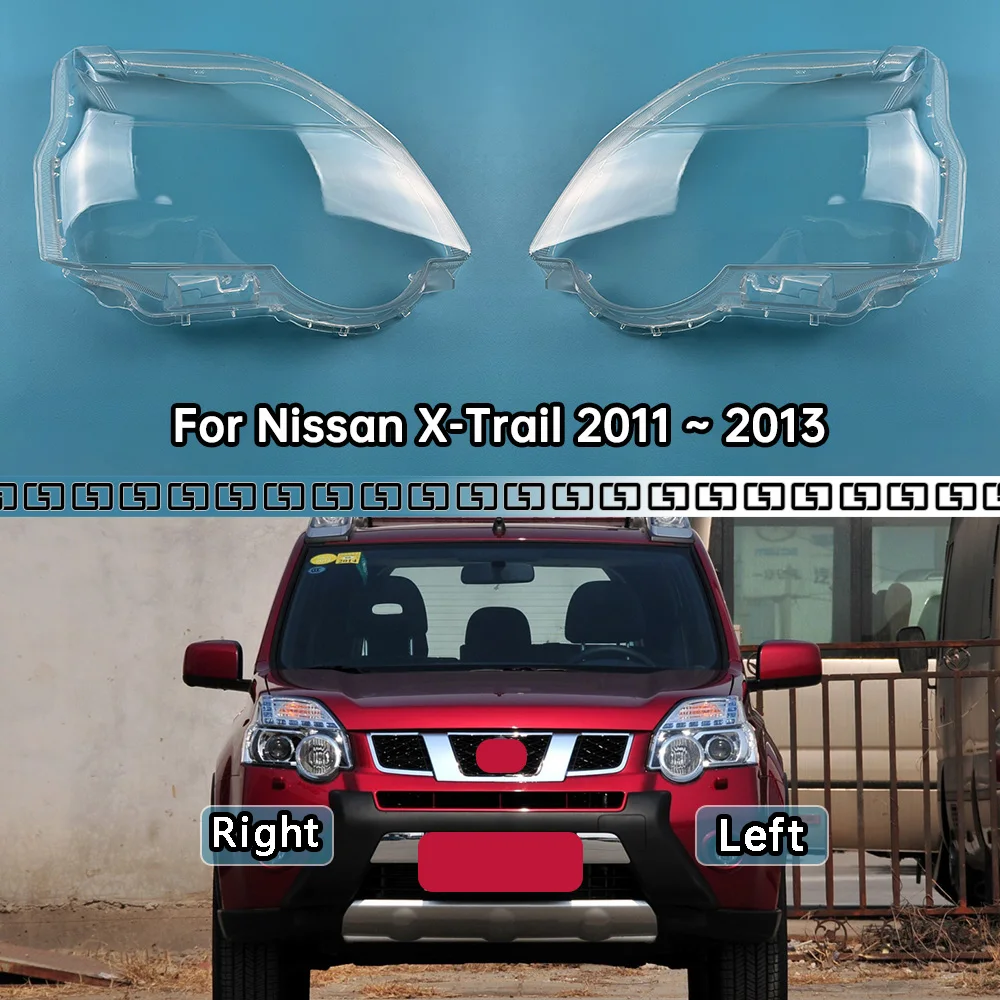 

For Nissan X-Trail 2011 2012 2013 Headlamp Lamp Shell Headlight Cover Transparent Lampshade Plexiglass Replace Original Lens