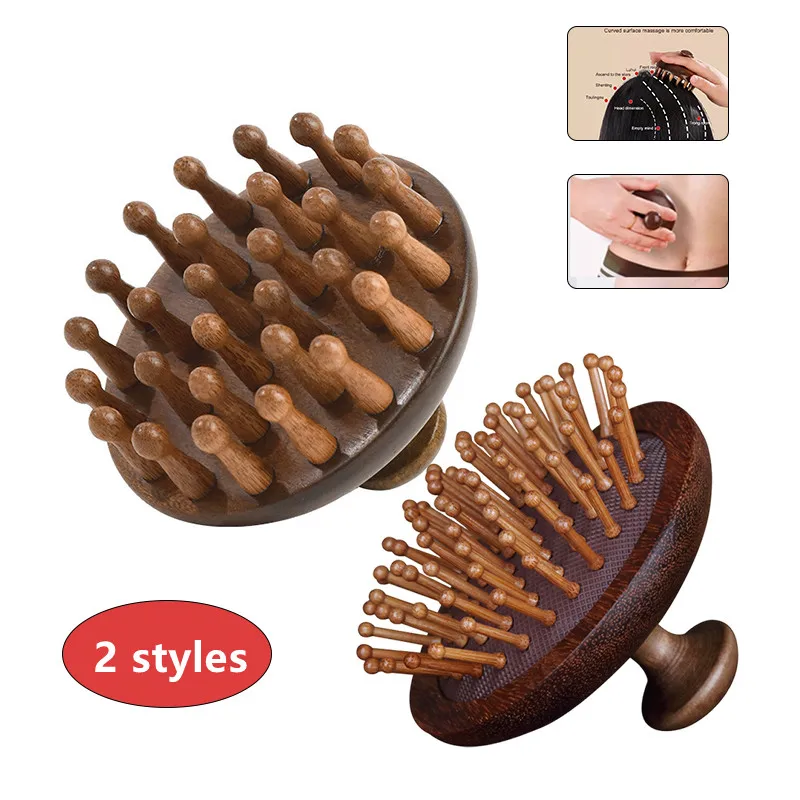 

Multi-Functional Wood Therapy Massage Comb Scalp Head Massager Natural Sandalwood Circular Tooth Guasha Scraping Body Massager
