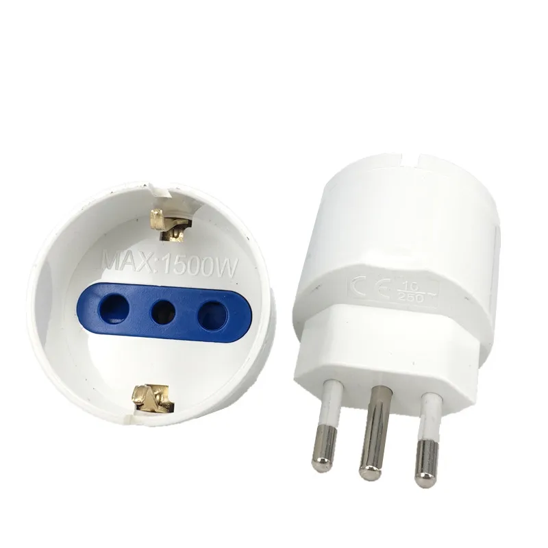 European Eu Plug To Italy Standard Power Adapter Socket 10A Travel Converter AC 110~250V Power Plug