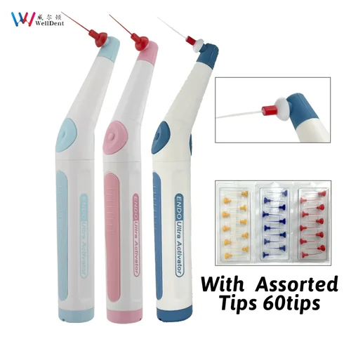 Puntas de irrigador sónico Dental, activador Endo, lavado de dientes ultrasónico inalámbrico con 60 puntas, batería recargable por USB