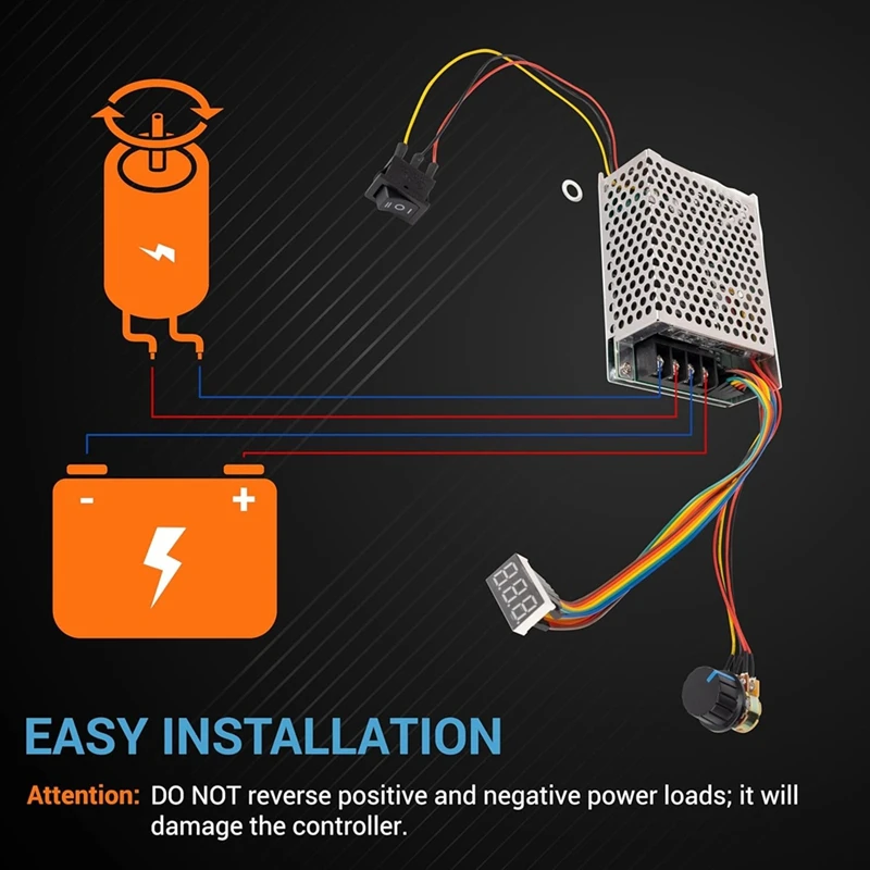 وحدة تحكم في سرعة محرك التيار المستمر 10-55 فولت 12 فولت 24 فولت 36 فولت 48 فولت 60A 15 كيلو هرتز PWM تيار مستمر نحى