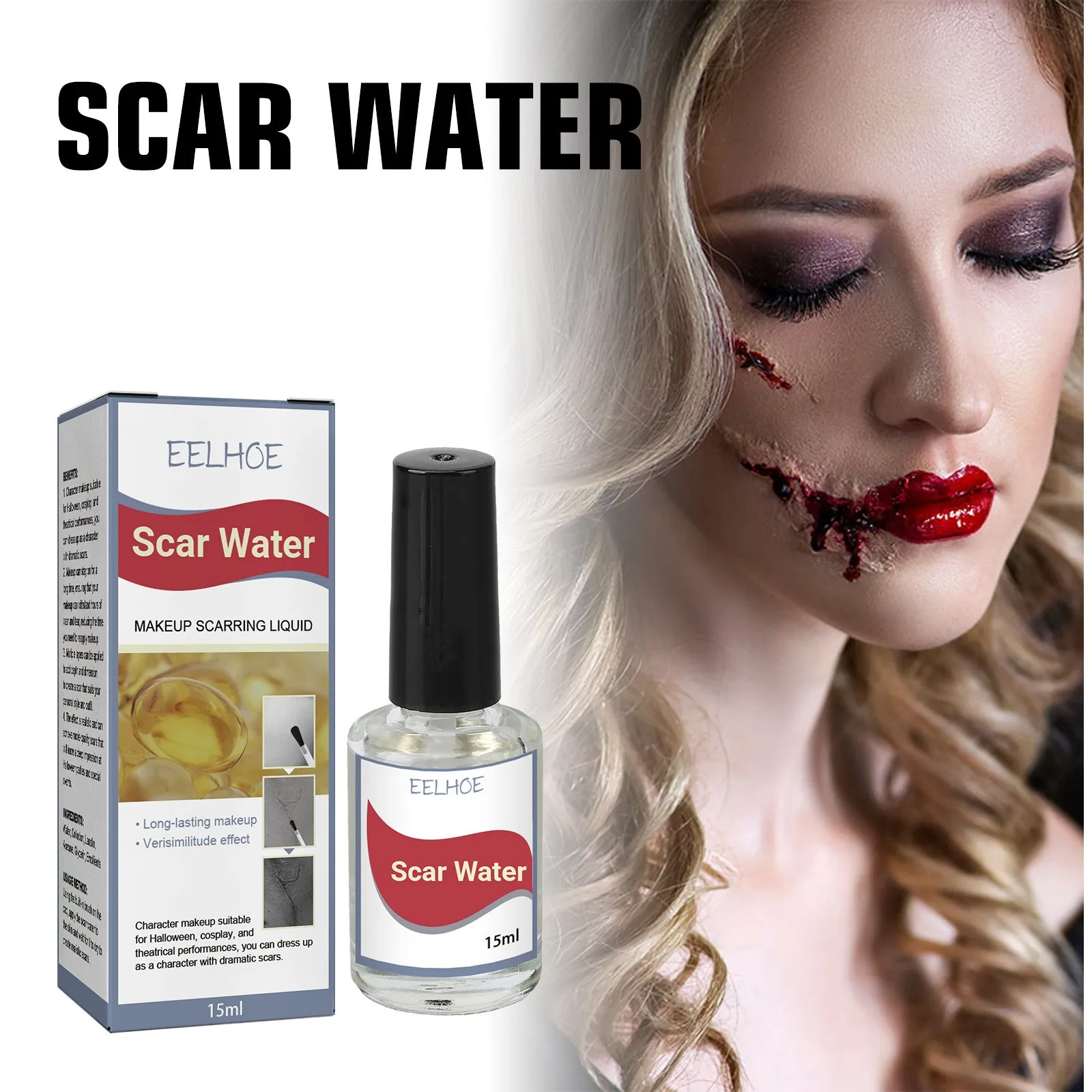 Fake Wound Scar Making Liquid Face Body Skin Simulation Professional Halloween Stage Special Latex Makeup Tool Water Cosmetics