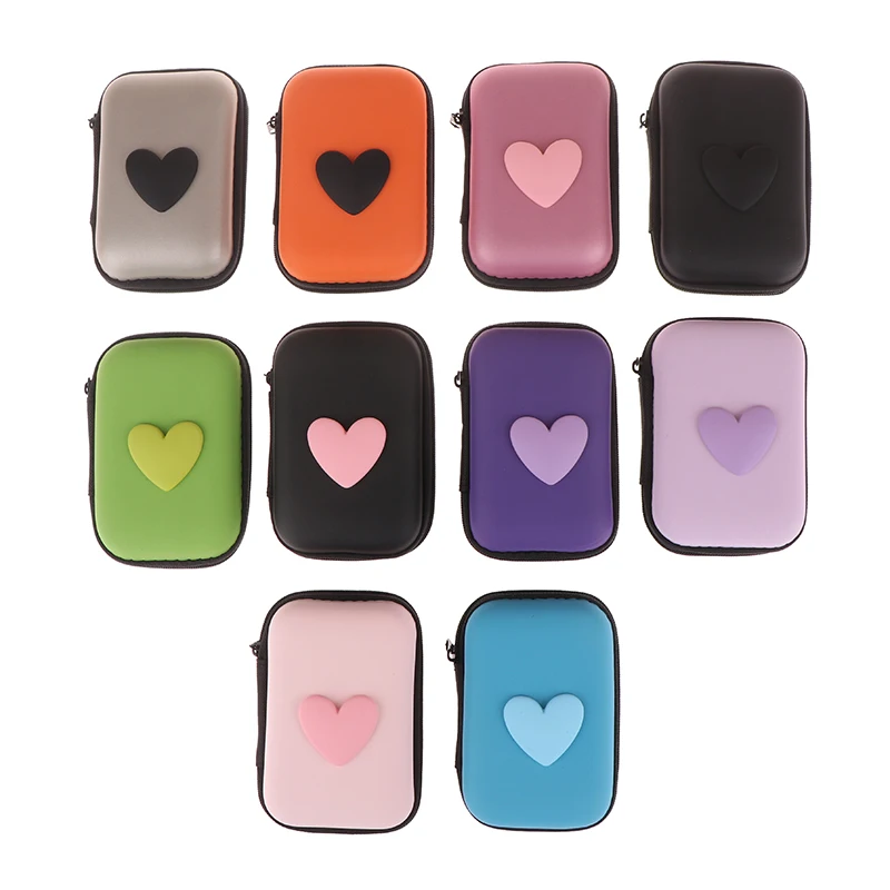 Heart Travel Storage Bag Charging Case For Earphone Package Zipper Bag Portable Travel Cable Organizer Electronics Storage