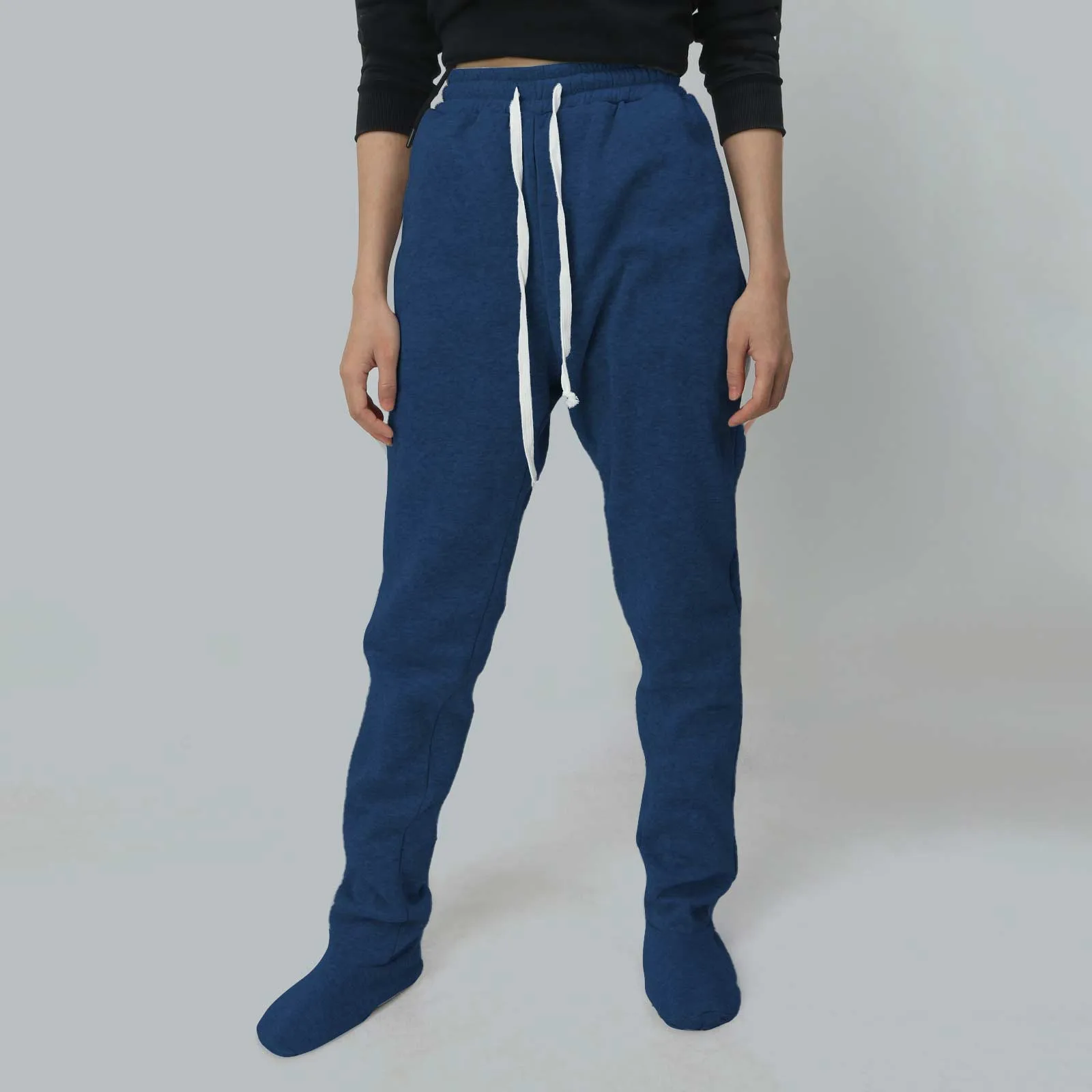 Women'S Fashion Trousers Casual Hundreds Of Sweatpants Tights Drawstring Fitting Pants Solid Color Daily Home All-Match Trousers