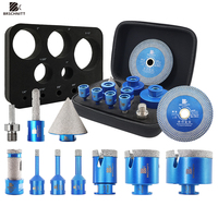 Diamond  11pcs Diamond Drill Set 58-11 Hole Saw Kit Chamfer Milling Bit 125mm Cutting Disc Adapter Tile Marble Granite EVA Box