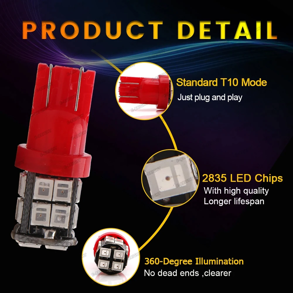 10P 24V DC W5W 194 168 T10 2835 20 SMD Led Bulb Van Truck SUV Clearance Dome Parking Reverse Light Blue Green White Red Amber