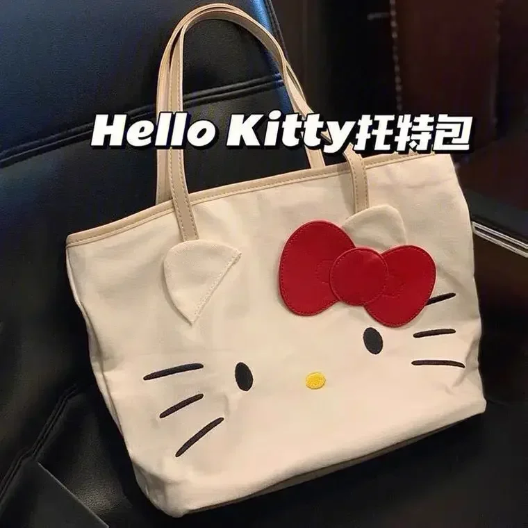 

Sanrio women new fashion large-capacity Hello Kitty cartoon handbag girl shoulder bag Canvas tote bag