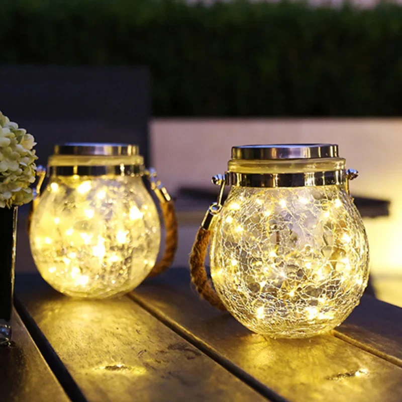 Imagem -03 - Outdoor Solar Led Fairy Light Mason Jar Bottle Lid String Light Firefly Wedding Guirlanda Garden Lantern Decoração de Natal