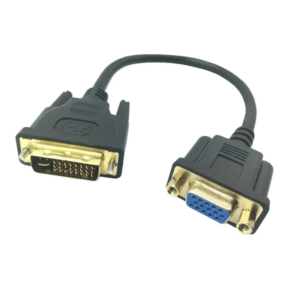 DVI męski do VGA żeński konwerter wideo DVI kabel 24 + 5 25 DVI-I do kabel adaptera VGA dla TV PS3 PS4 wyświetlacz do PC 1080P 0.3M