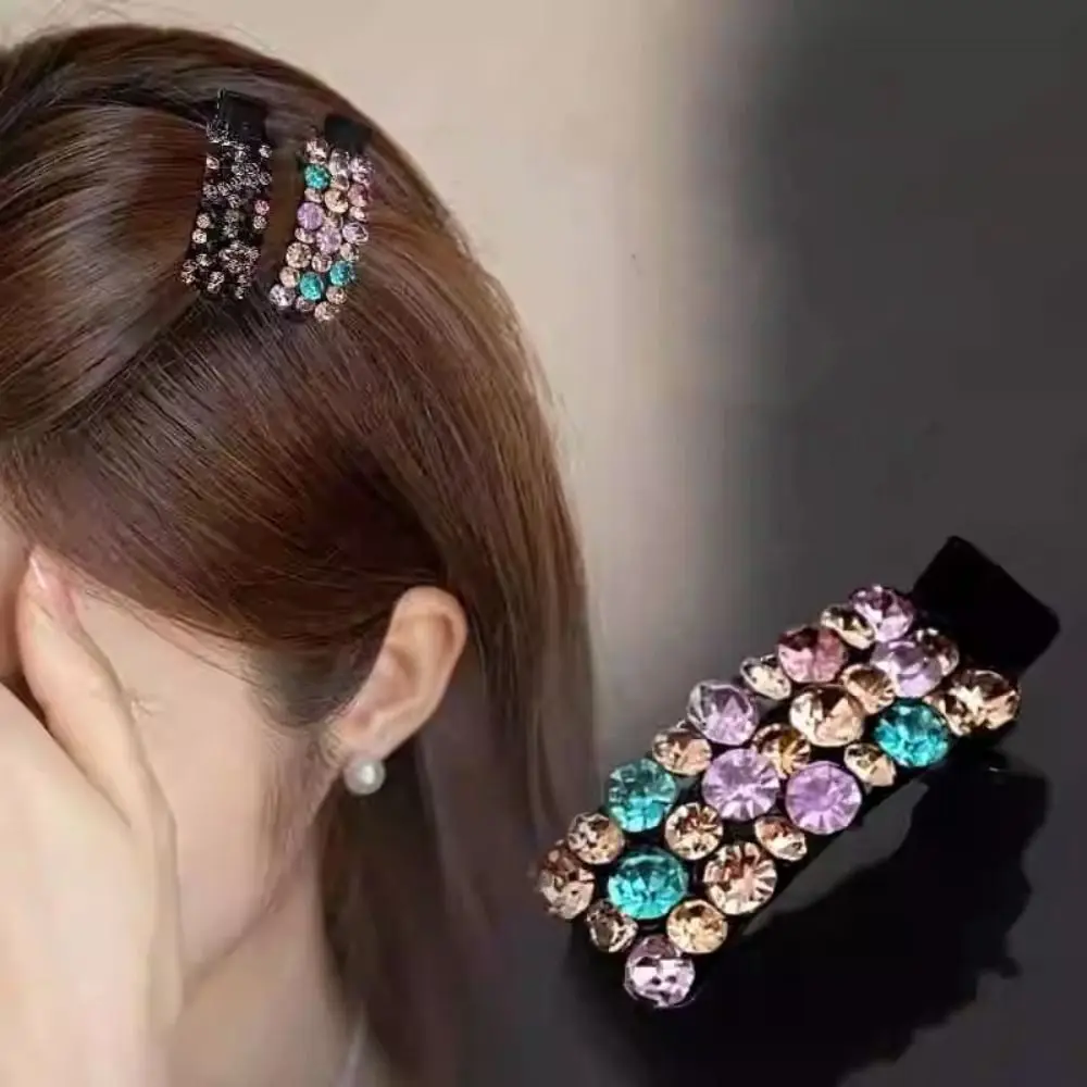الإبداعية الراين الملونة الراين دبوس الشعر لامعة Blingbling الزركون دبوس الشعر أغطية الرأس المشابك الانفجارات كليب يوميا