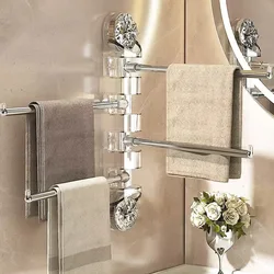 Suction Cup Towel Rack Non Punching Rotating Multi Pole Storage Rack In The Bathroom Toilet Towel Rod