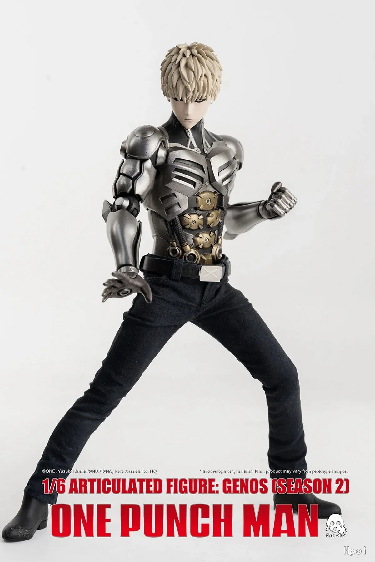 Dalam stok Threezero 1/6 30.5cm One-Punch Man Genos Model asli figur Anime mainan Model untuk anak laki-laki koleksi figur aksi boneka