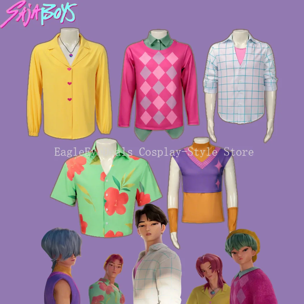 Kpop Demon Hunters Jinu misterio Romance bebé Saja niños Cosplay disfraz Soda Pop etapa canto traje camiseta uniforme Halloween