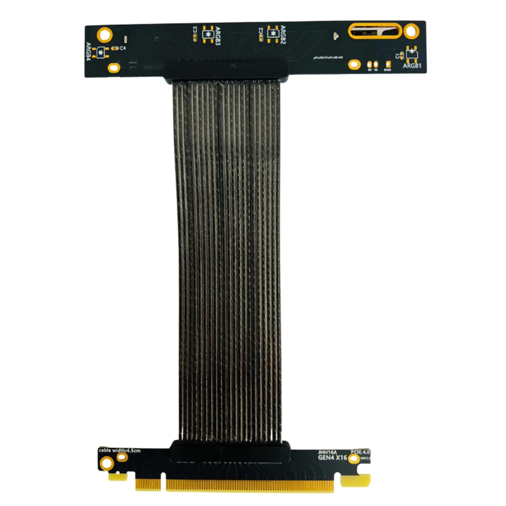 Cable de extensión de tarjeta gráfica GPU GEN4 blindado de alta velocidad PCIE X16 4,0 para instalación Vertical de ángulo recto de 90 ° en fundas ATX