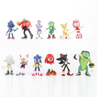 12pcs Supersonic Boy Blue Hedgehog Fox Big Villain Handheld Model Ornament Toy Doll Doll