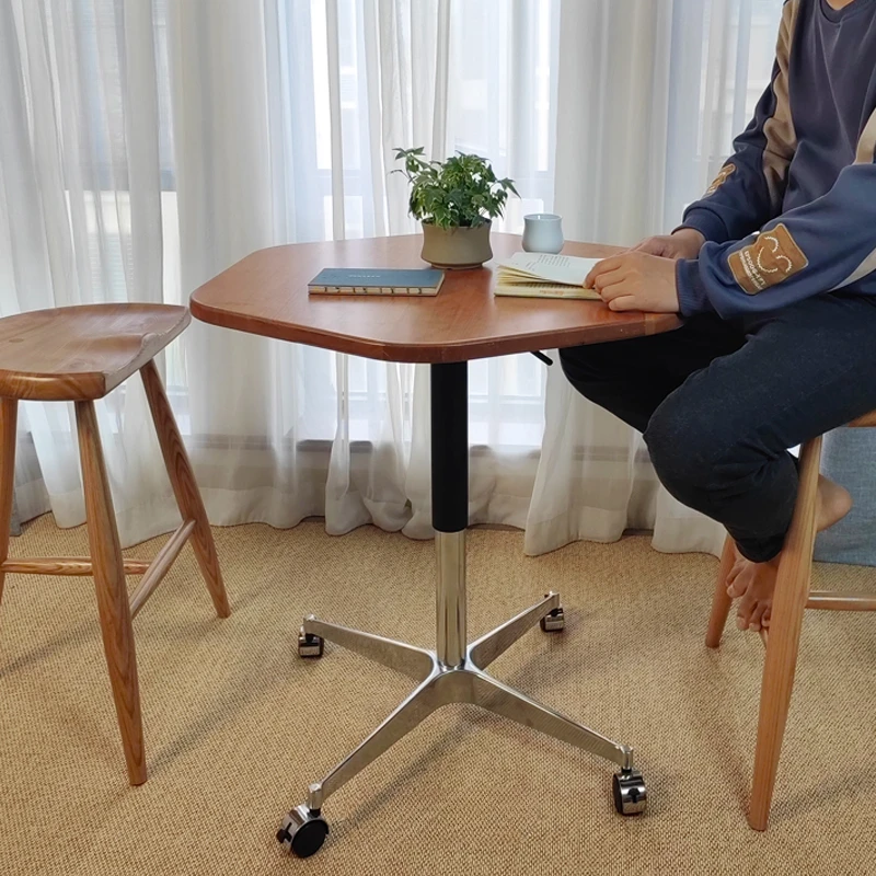 

Indoor furniture Movable Lifting Coffee Table for Living Room, Perfect for Small Apartments with Wheels & Solid Wood Edges