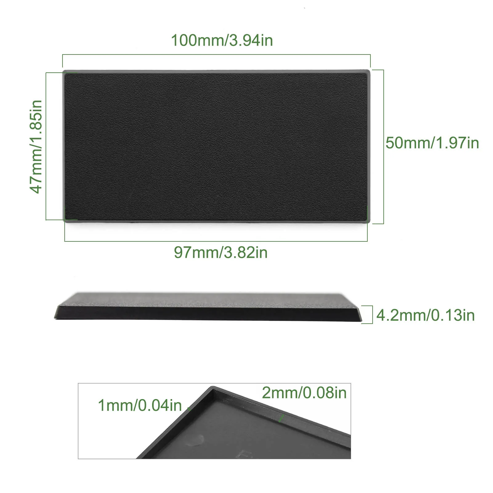 Evemodel 50X100MM Rectangle Bases Black for Wargames Military Simulation Scene MB50100