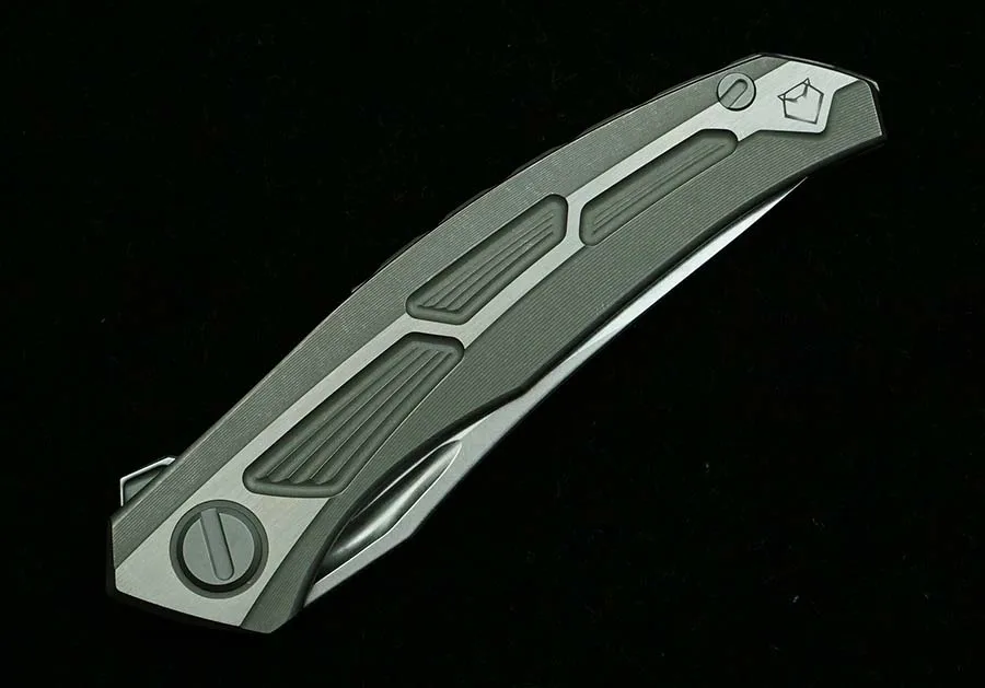 Imagem -05 - Lemifshe-duplo Linha Cerâmica Rolamento Faca Dobrável Quantum Urso Logotipo Titanium Handle Acampamento ao ar Livre Sobrevivência Bolso Ferramenta Edc Novo