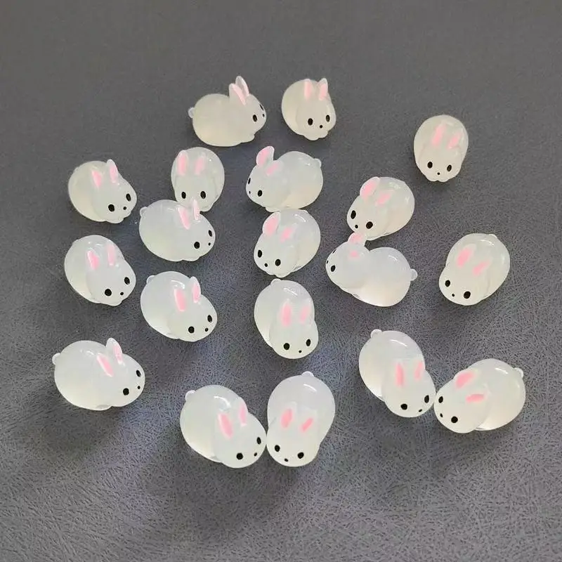 60pcs Night Light Rabbit Model Accessories Statues Creative Home Desktop Decoration Animals Cute Fat Rabbit Small Ornament Gifts
