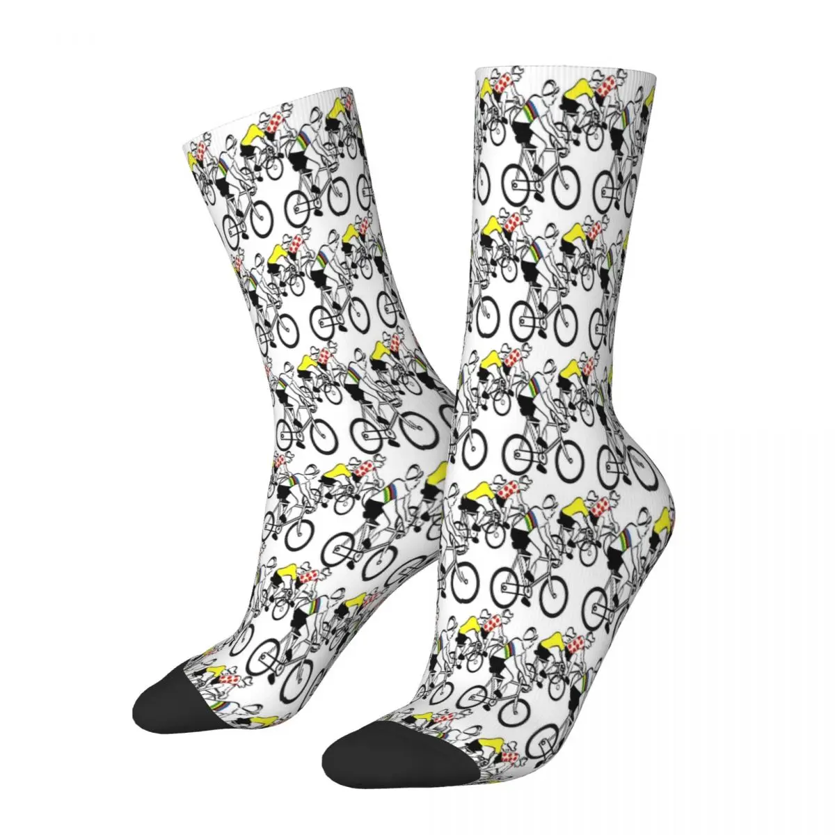 Cycling Figures In A Peloton Bike Andy Warhol Printed Bicycle Socks Male Mens Women Autumn Stockings Printed