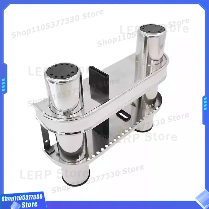316 Stainless Steel Double Fishing Rod Holder for Boat Marine Grade Two Cylinder Rack Multi Purpose Angling Accessory Durable