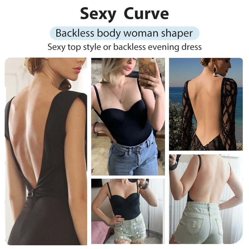 Kobiety Shapewear Body gorset Waist Trainer urządzenie do modelowania sylwetki biustonosz Push Up gorset kontrola brzucha bielizna Sexy Backless