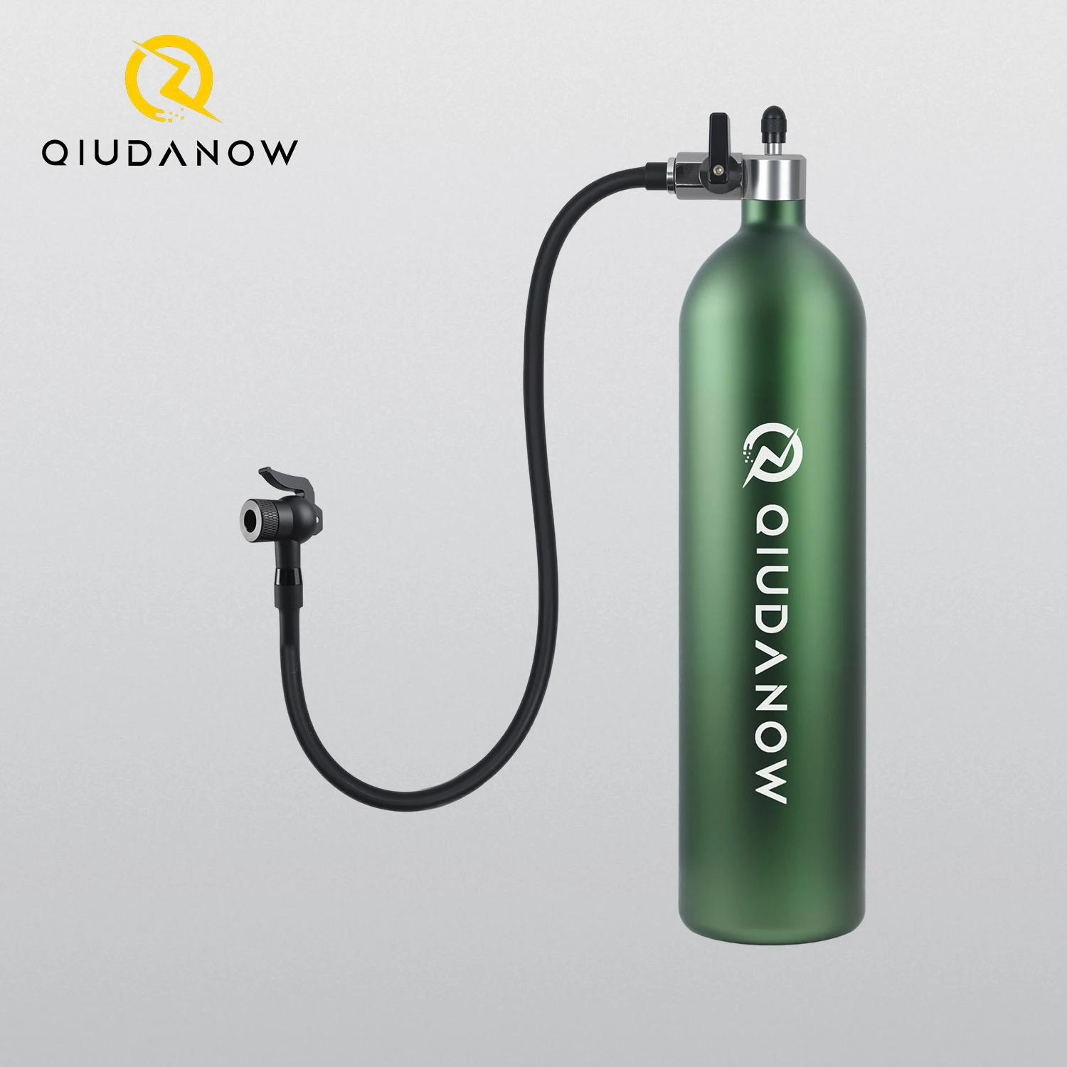 QIUDANOW 1.3L Aluminum Alloy Tire Air Booster Pump with Presta/Schrader Valves 200PSI for MTB Road Bike Reinflatable