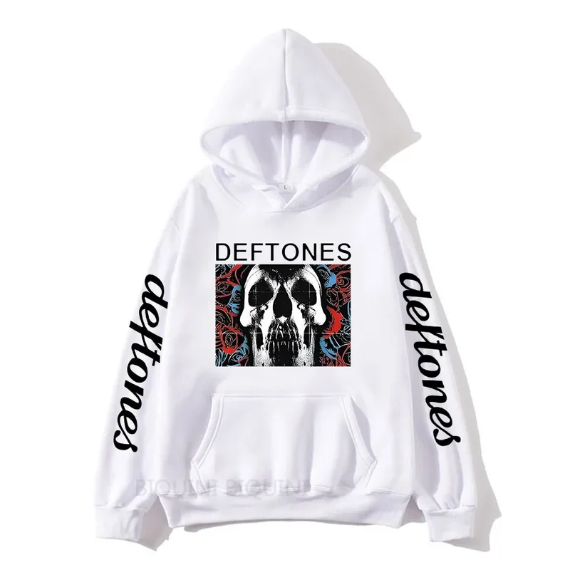 Metal Rock Band Deftones Graphic Print Hoodie Mens Vintage Punk Gothic Casual Sweatshirt Regular Fit Harajuku Streetwear Hoodies