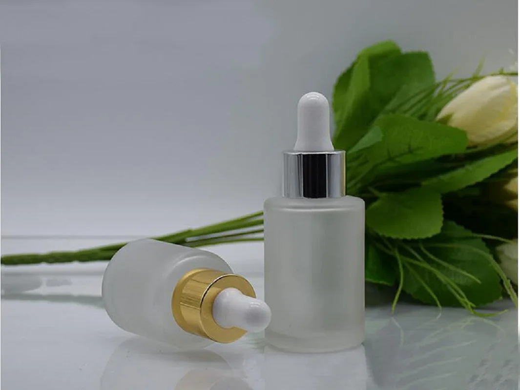 30ml clear frosted glass dropper bottle lotion emulsion essential oil serum liquid toner toilet water skin care cosmetic packing