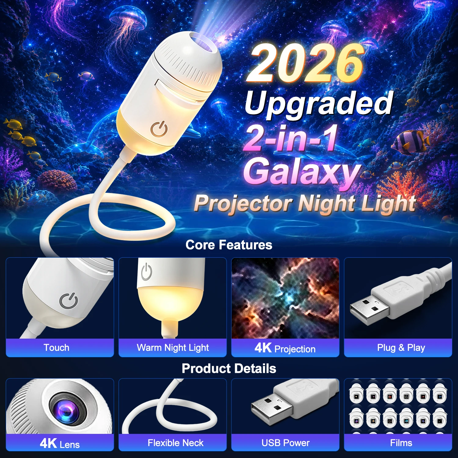 2 Dalam 1 Proyektor Bintang Mi - Planetarium Projector Home ulasan dan harga