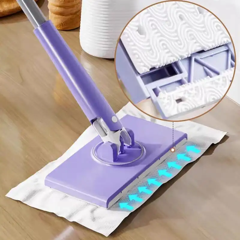 Hands-Free Mini Mop Compatible with Face Towels Specific Mini Mop 360°Rotation Telescoping Home Floor Cleaning System for Window