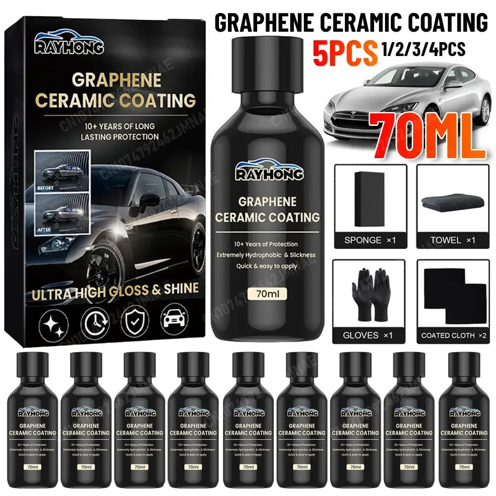 70ml Nano Ceramic Coating Graphene Advanced Technology Super Hydrophobic Maintenance Liquid UV Glow Hydrophobic Paint Protection