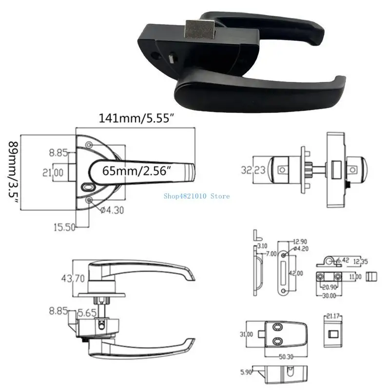 T3LF RV قفل باب المرحاض أبواب الحمامات قفل RV قافلة قارب لمزلاج مقبض المقبض Loc #6
