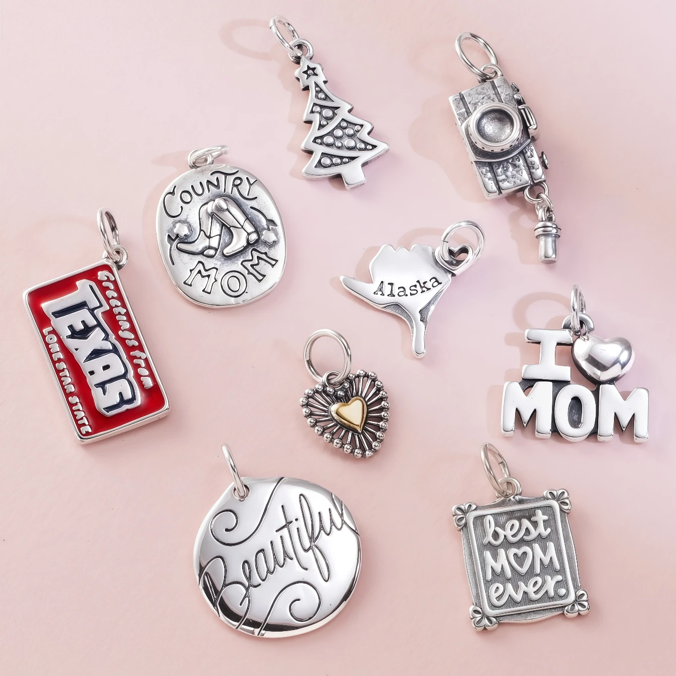 S925 جيمس أفيري أمي موضوع، تذكار وطني، شجرة عيد الميلاد DIY سوار قلادة، يمكن مطابقة بحرية