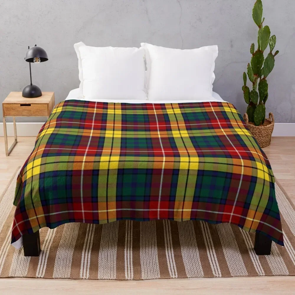 Buchanan Modern Hunting Tartan | Clan Buchanan | Cute Tartan Throw Blanket Heavy Flannel Blankets