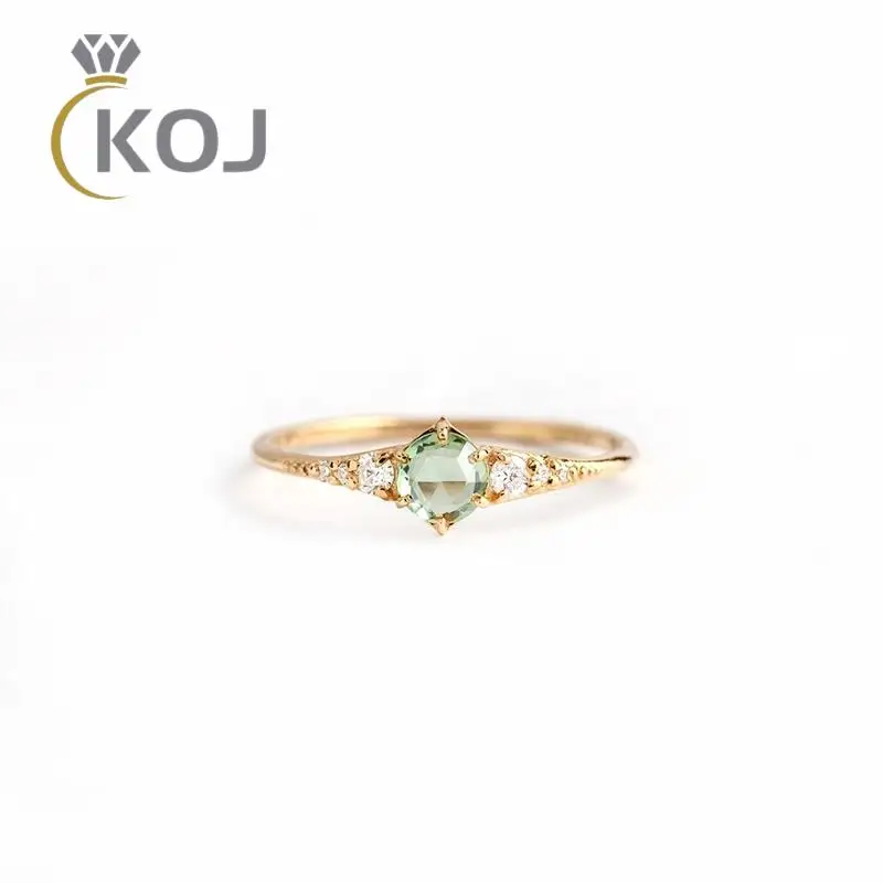 

Роскошные кольца KOJ Anillo Plata 925 в европейском и американском стиле с зеленым цирконом и яблоком из стерлингового серебра 925 пробы