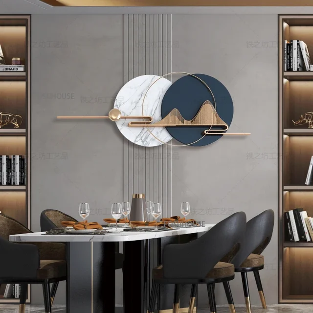 Light Luxury Wall Decoration Sofa Background Wall Pendant Iron Wall Hanging Circular Restaurant Bedroom Metal Hanging Home Decor 2