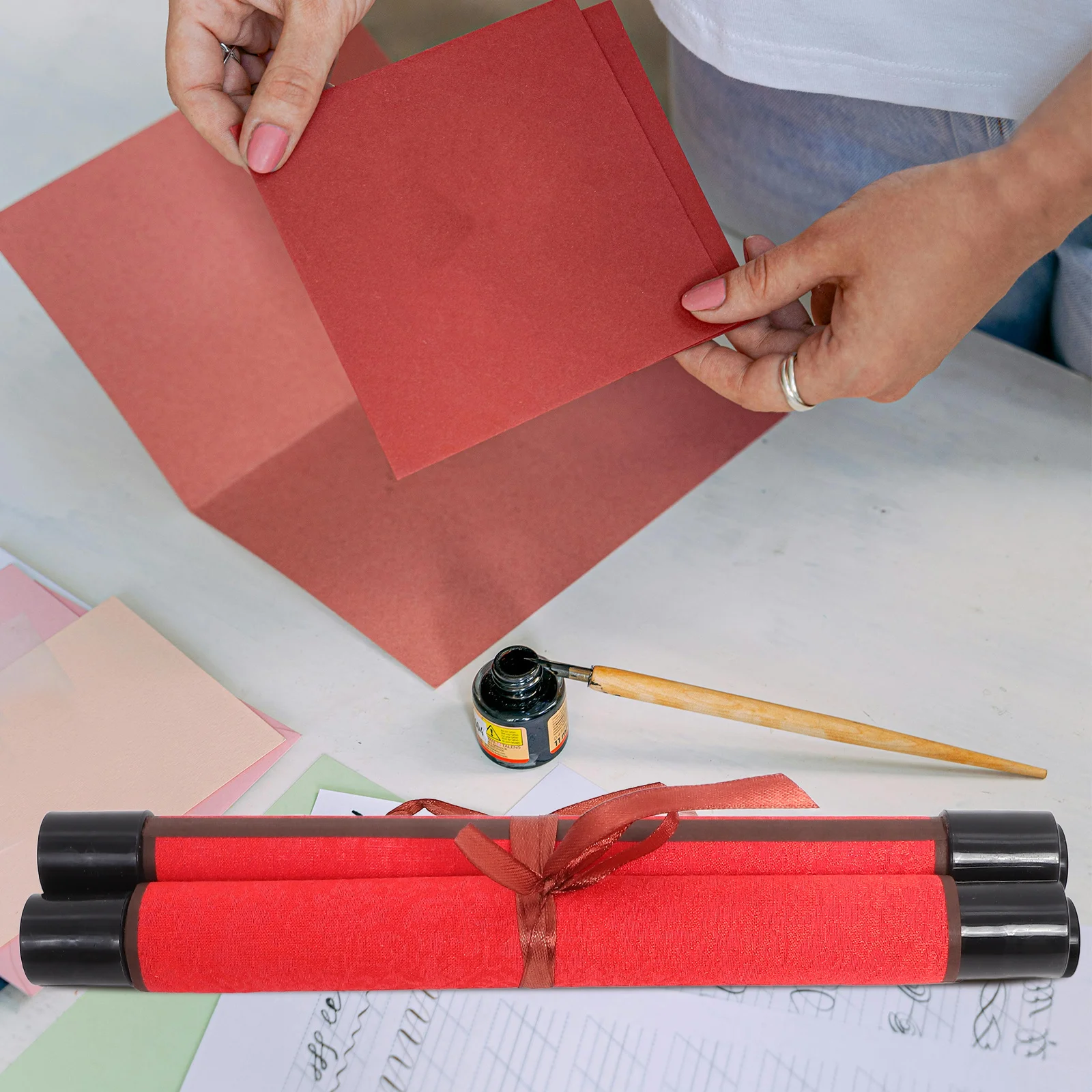 

1Set Chinese Calligraphy Blank Scroll Paper Plastic Cloth Material Vintage Style Perfect for Brush Calligraphy Ink