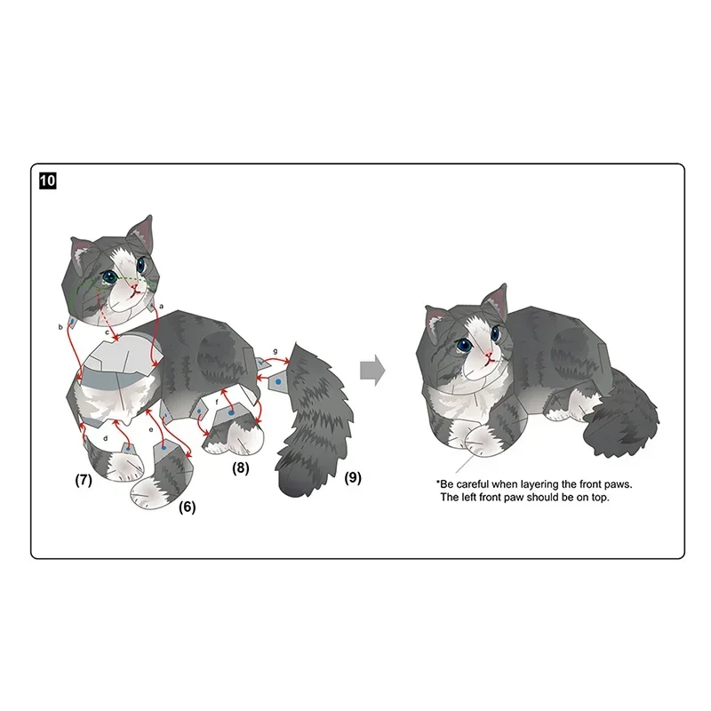 ノルウェージャン・フォレスト・キャット 折り紙アート ミニキュート 3Dペーパーモデル ペーパークラフト 動物 DIY 子供 大人 クラフト おもちゃ QD-005
