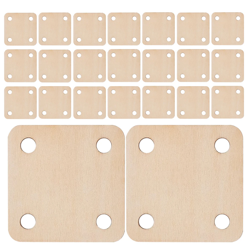 

36pcs Wooden Weaving Loom Cards 4 Holes Knitting Machine Tablets Kids DIY Craft Supplies Handmade Accessories