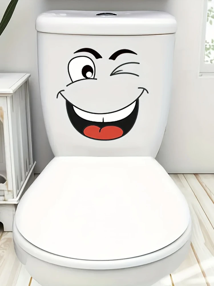 4 Stück/Set abnehmbare selbstklebende Cartoon-Gesichtsaufkleber für Schule, Büro, Heimdekoration, geeignet für Mülleimer, Wände, Toiletten