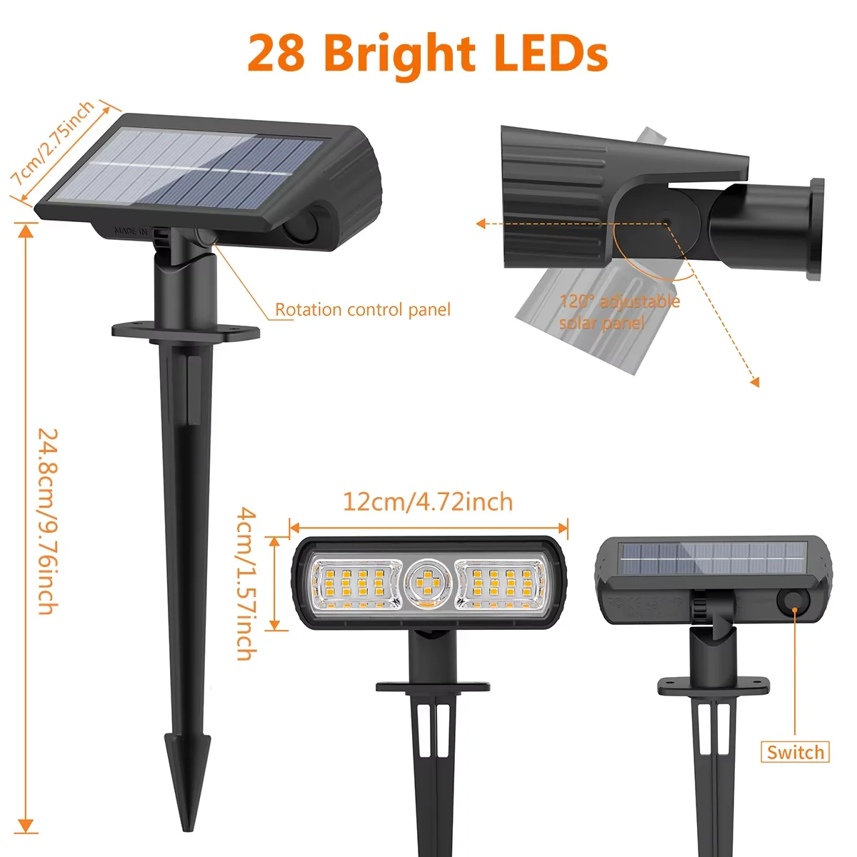4 Pack Solar Landscape Spot Li - Outdoor Lighting Spotlight recension och pris