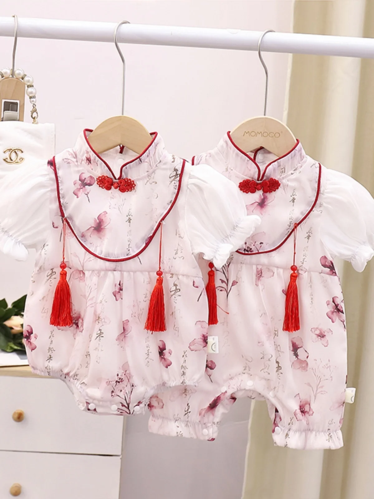 

Baby Summer ort Sve Onesie Girls Thin Princes Sle Hanfu Outfit Trendy Cling Suit Clothing Outerwear Chinese Waist